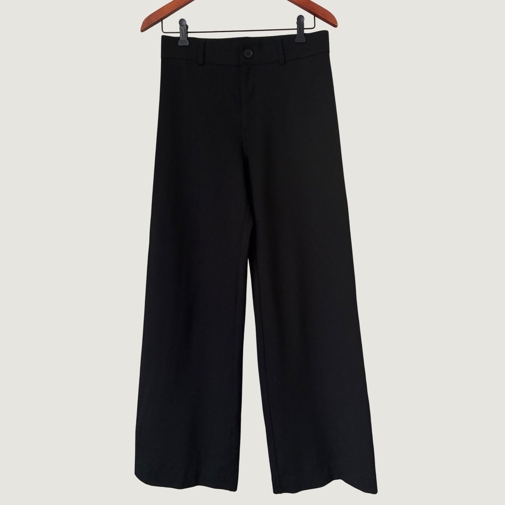 Z Supply Black Wide Leg Trousers High Rise Stretch Pants Minimalist Casual M